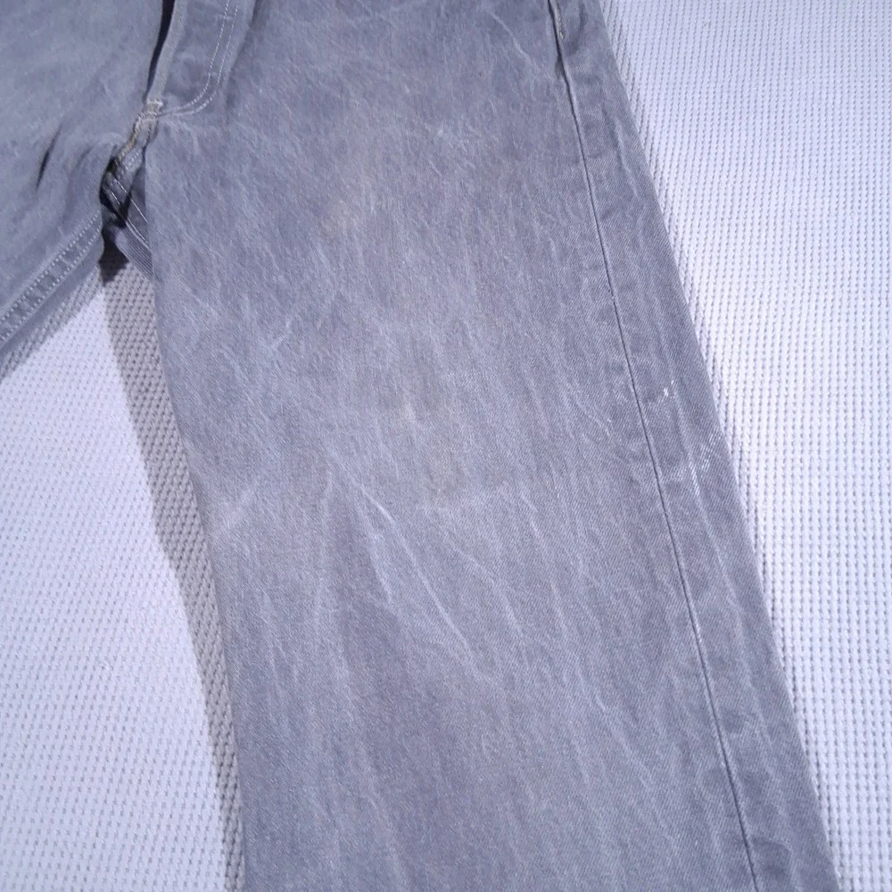 Levis 501 Org. Gray Acid Wash Str. Leg Button Fly Jeans Mens 34x32 (Fits 32x30)